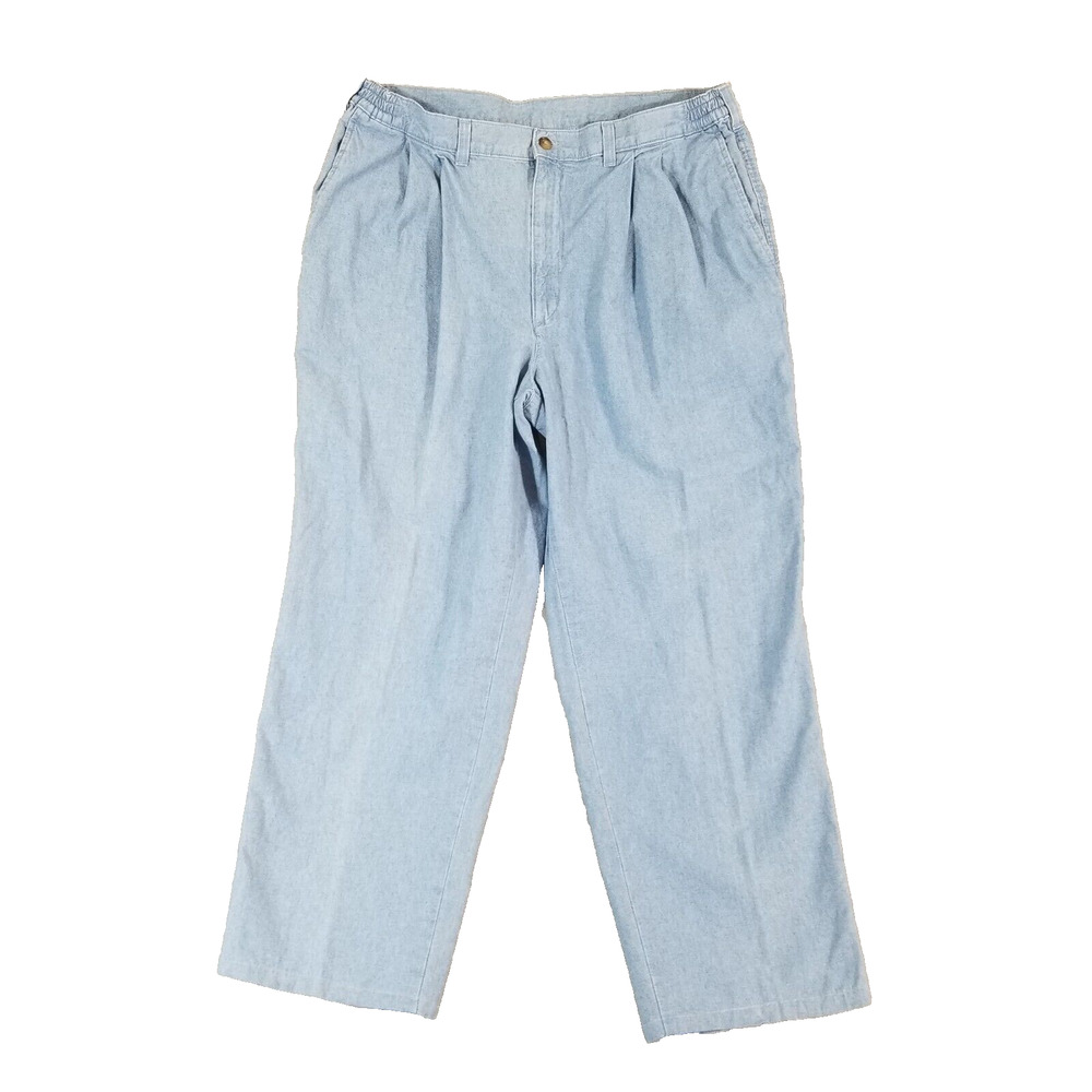 Savane dad jeans khaki chino pants men's 36x28 blue‎ denim Comfort waist retro